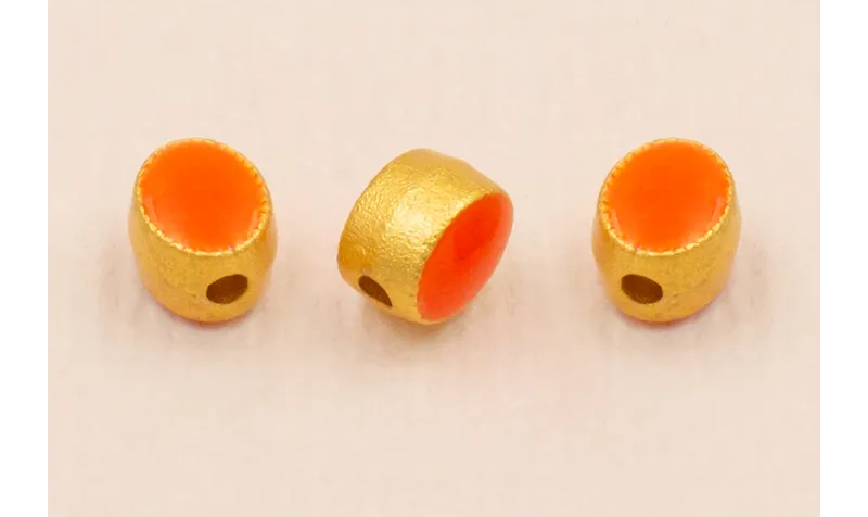 Entrepieza Ovalada 5*5*4mm Oro Esmalte Naranja