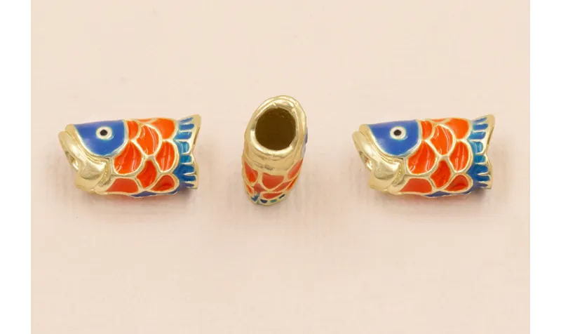 Entrepieza Pez 15*8 Azul y Naranja Agujero 4mm