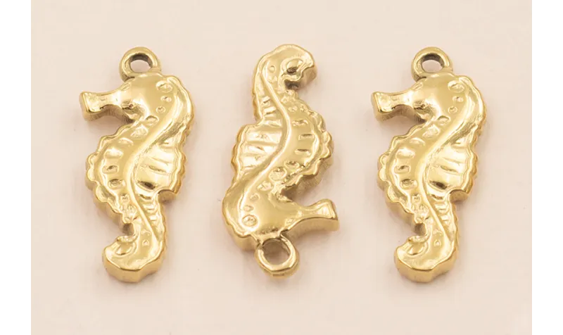 Cogante Caballo Mar Acero Inox. 19*9mm Oro