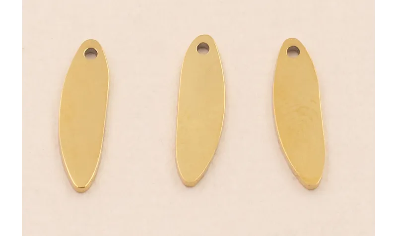 Colgante Gota Acero Inox. 15*4mm Oro