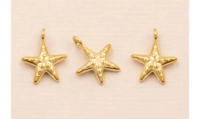 Colgante Estrella de Mar Acero 316L 10*10mm Oro