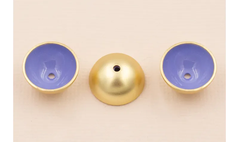 Semi Bola de 13mm con esmalte Azul y Oro Mate