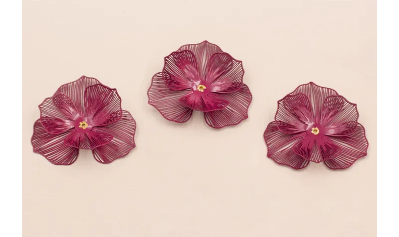 Flor 40mm 2 Capas  color Cardenal