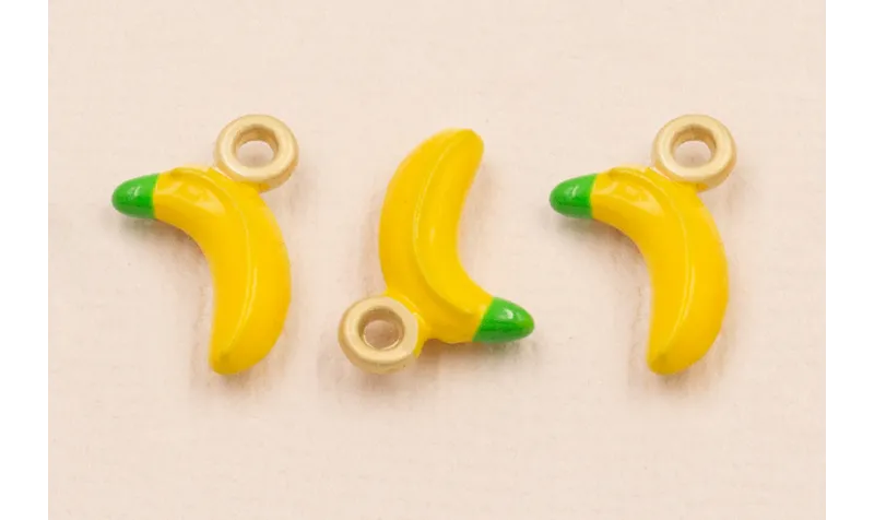 Colgante Plátano 12*5mm Amarillo y verde