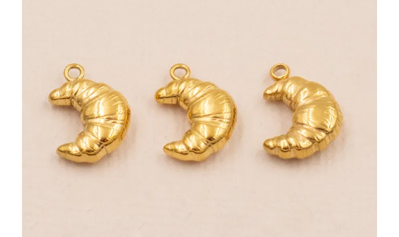 Colgante Coissant Stainless Steel 11/8mm Oro