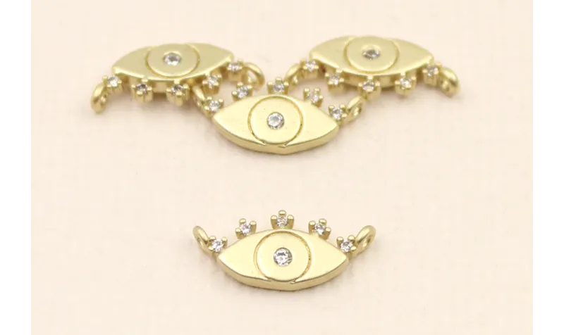 Pieza Ojo Turco Lágrimas de brillos 13*7mm Oro