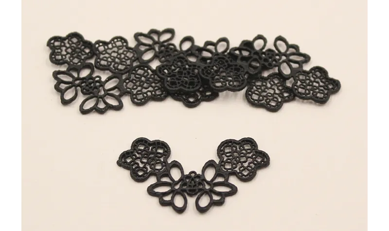 Conjunto de 3 flores 26.5*45 Negro mate