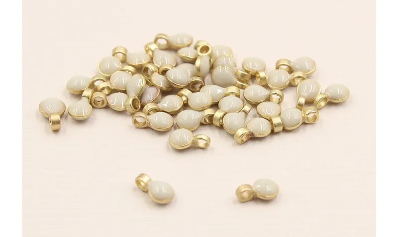 Disco de 3mm  con esmalte Beige con arandela