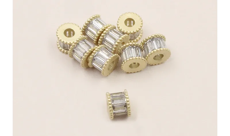 Cuenta Tonel 7mm*5 agujero de 3mm con Cristales