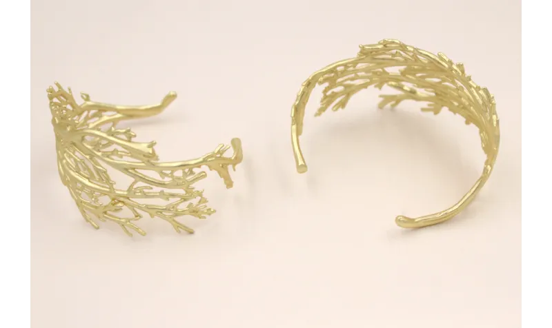 Brazalete de Coral 30mm Dorado Mate
