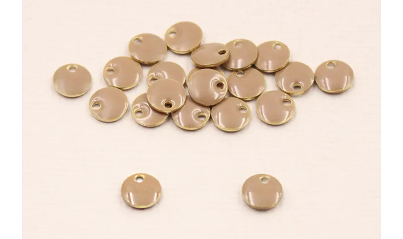 Cuenta Disco esmaltado 6mm Visón