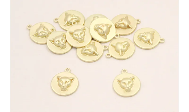Disco cabeza tigre incrustada 10mm Dorado Mate