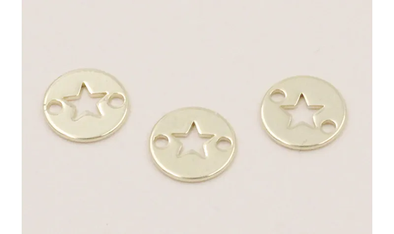 Cuenta Acero chapa acero de 10mm estrella Oro Cuenta Acero chapa acero de 10mm estrella Oro