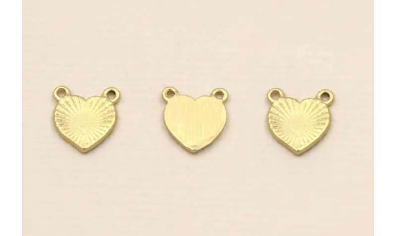 Corazón estriado 8*8mm Dorado Mate