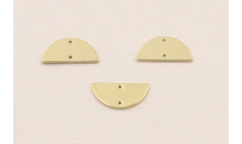 Cuenta Semicirculo de 15mm Dorado