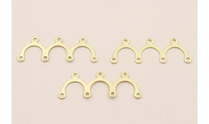 Cuenta Triple puente 25*10mm Dorado Mate