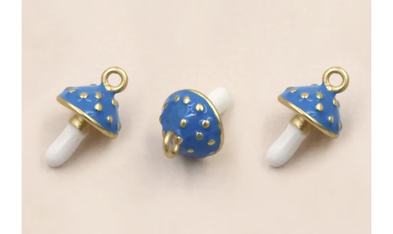 Colgante seta 12*6mm Blanca y Azul