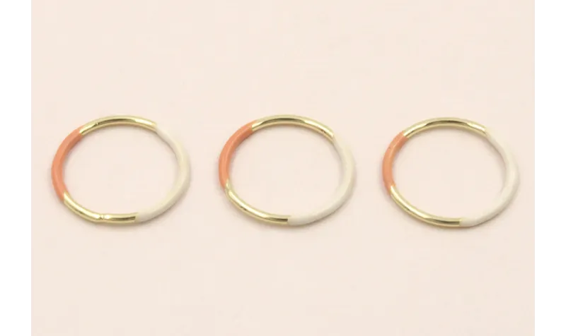 Aro Acero Inox. 15mm Oro Salmón Beige