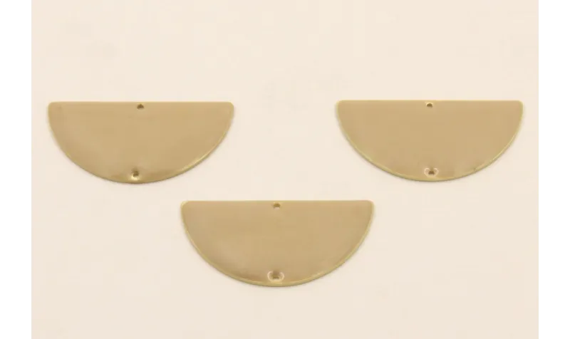 Semicirculo Esmaltado 31*16 Dorado Mate y Beige
