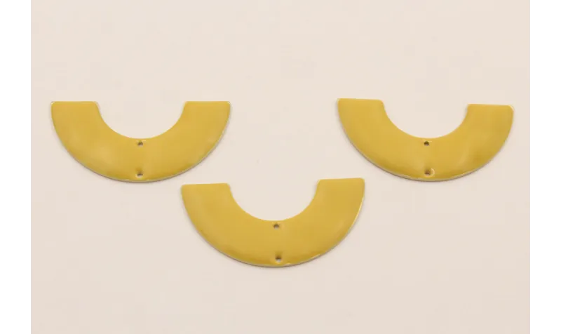 Pieza Medio Aro de 32mm diametro Esmalte Amarillo