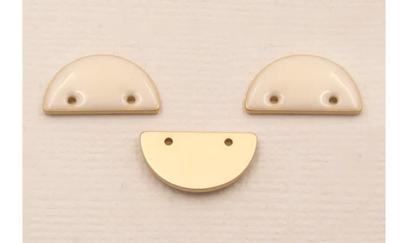 Cuenta Semicirculo 15*7mm esmalte Rosa claro