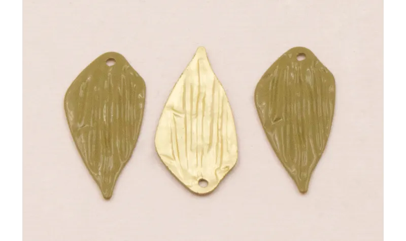 Hoja Plana 25*12 Oro Mate y Esmalte verde