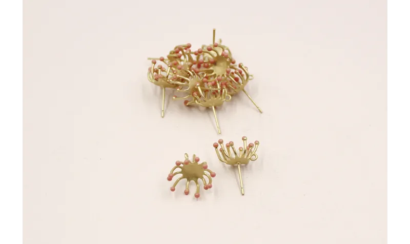 Perno estambres 13mm puntas esmaltadas Rosa