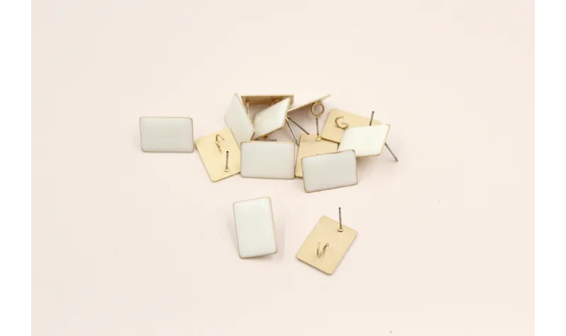 Perno rectangulo esmaltado 17*13mm Blanco