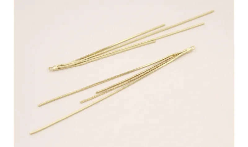 Fleco de 4 cadenas de 1mm cada. 100mm Dorado Mate