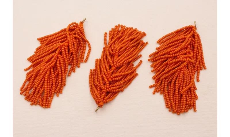 Fleco Cascada de Abalorio 80mm Naranja