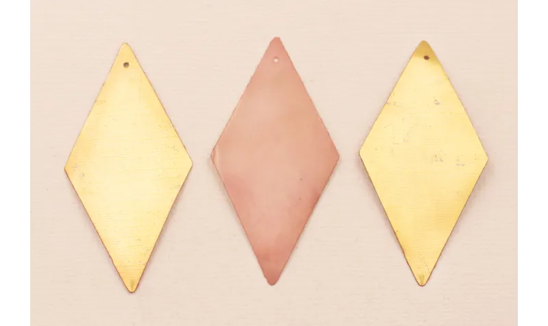 Lentejuela Rombo 5*25mm Oro y Rosa Vintage