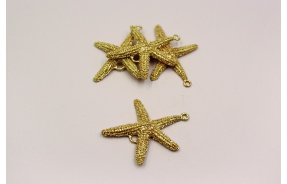 Pieza Estrella de Mar 51*43mm doble anilla Oro  M.
