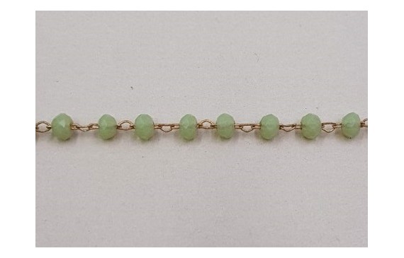 cadena engarzada cristales 2*3mm verde Opal