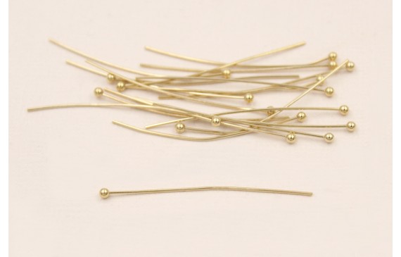 Alfiler 7*40mm cabeza de 1,8mm Baño Oro 18K-3 micr Alfiler 7*40mm cabeza de 1,8mm Baño Oro 18K-3 micr