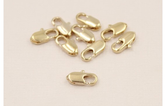 Mosquetón 8*3,2mm longitud Baño Oro 18K y 3 micras