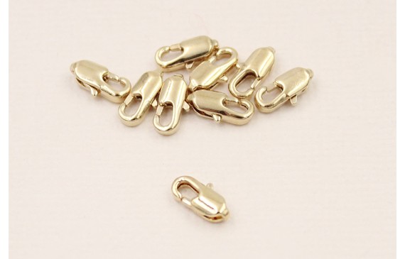 Mosquetón 10*4mm longitud Baño Oro 18K y 3 micras