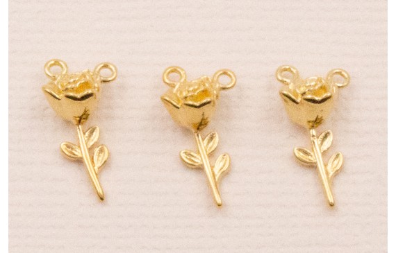 Colgante Flor 12*2mm Baño ORO 3M 24K