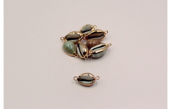 Caracola borde dorado 18*10mm dos anillas Caracola borde dorado 18*10mm dos anillas