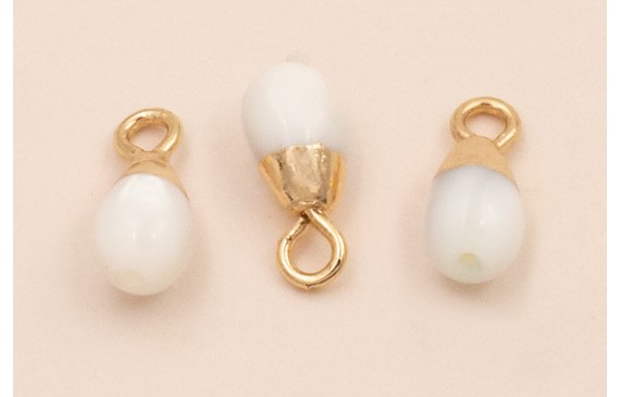 Pendulo Nacar con gancho dorado 12*5mm