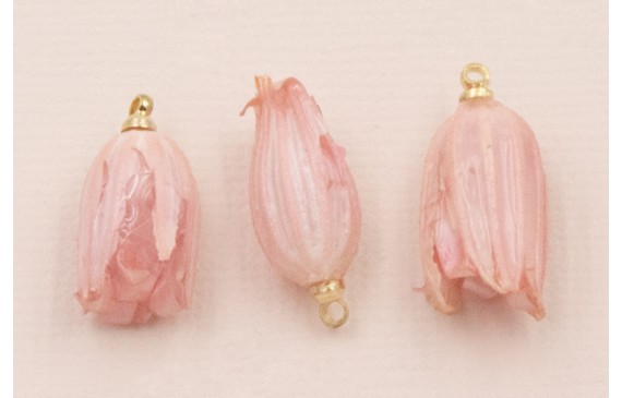 Flor Natural Campanilla con Resina 23*10 rosa