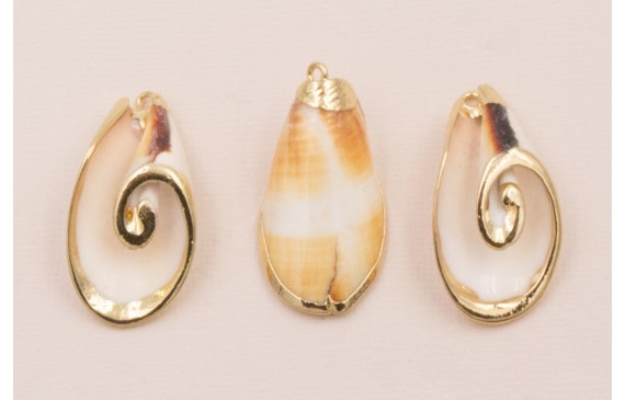 Caracola Blanca 36*23mm bordes dorados Caracola Blanca 36*23mm bordes dorados