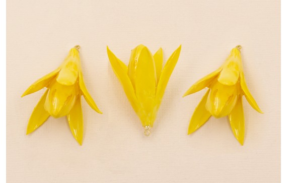 Flor Natural Campanilla abierta 35*30mm Amarilla