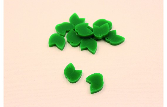 Pareja de Hojas Metacrilato verde 11*11mm