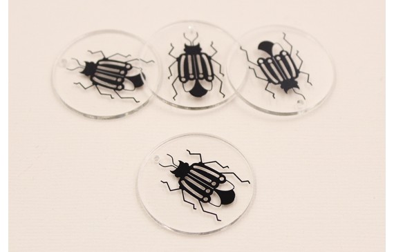 Disco Metacrilato de 30mm con lamina Escabajo Disco Metacrilato de 30mm con lamina Escabajo