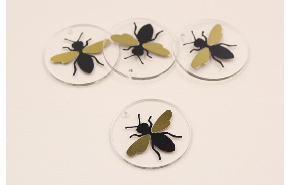 Disco Metacrilato de 30mm con lamina Mosca Disco Metacrilato de 30mm con lamina Mosca