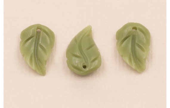 Hoja Resina Coral 15*8mm Verde