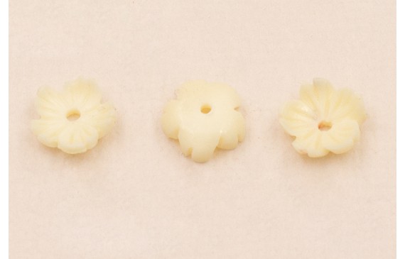 Flor Resina Coral 8mm Diametro Beige