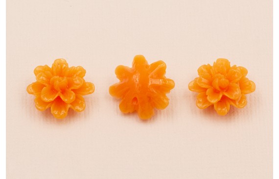 Flor Resina coral Color Salmón 15mm Diam