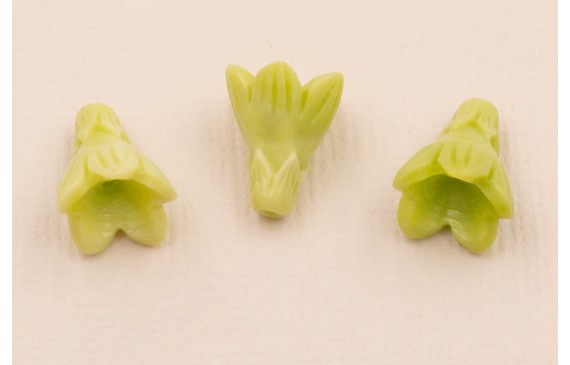 Flor Colgante Resina Coral 13*10mm Verde