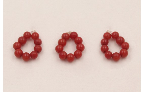 aro de 9 Piedras Coral de 2mm